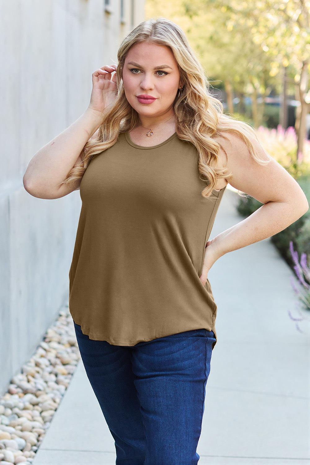Basic Bae Full Size Round Neck Tank Carauana Store