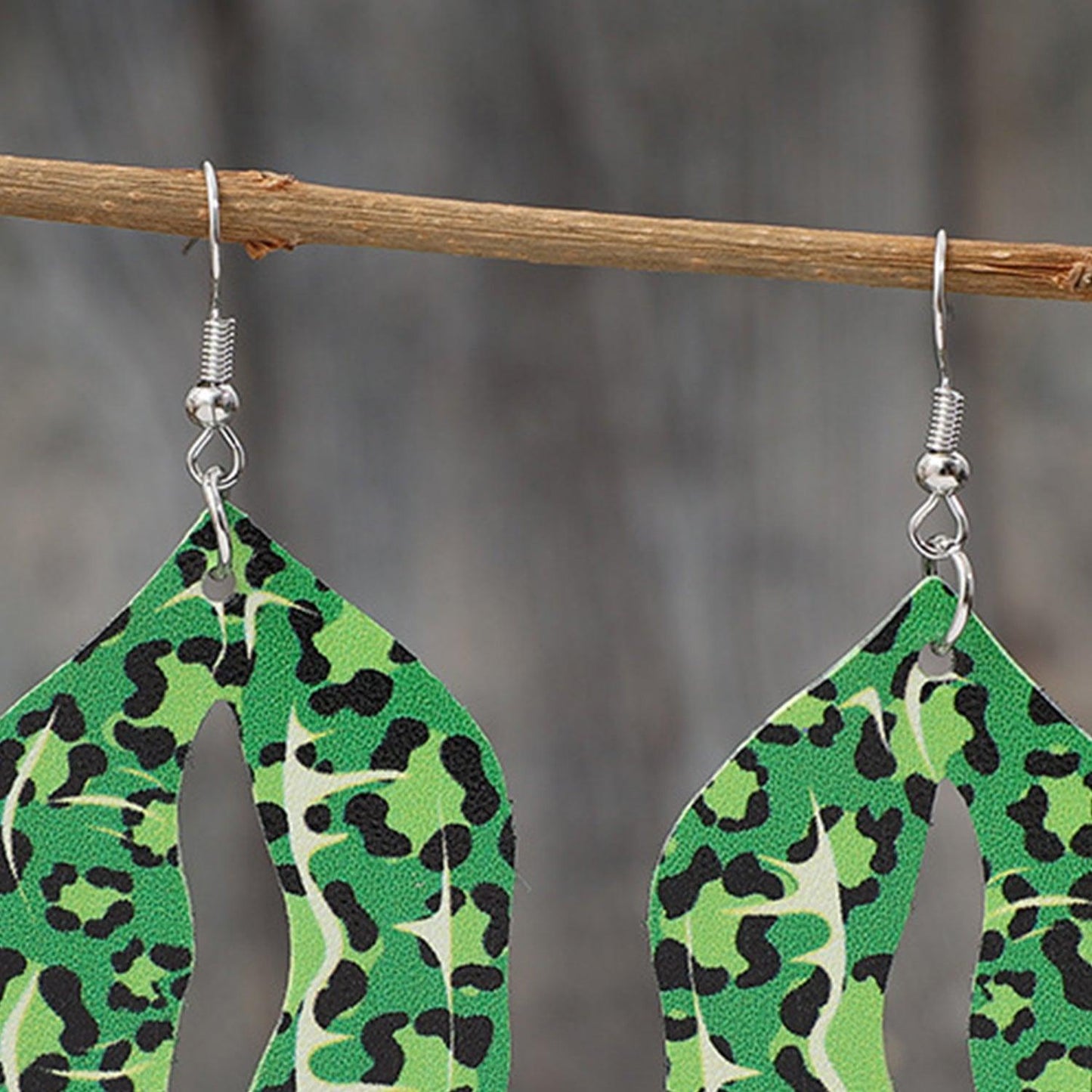 Leopard Lip Shape Leather Earrings Carauana Store