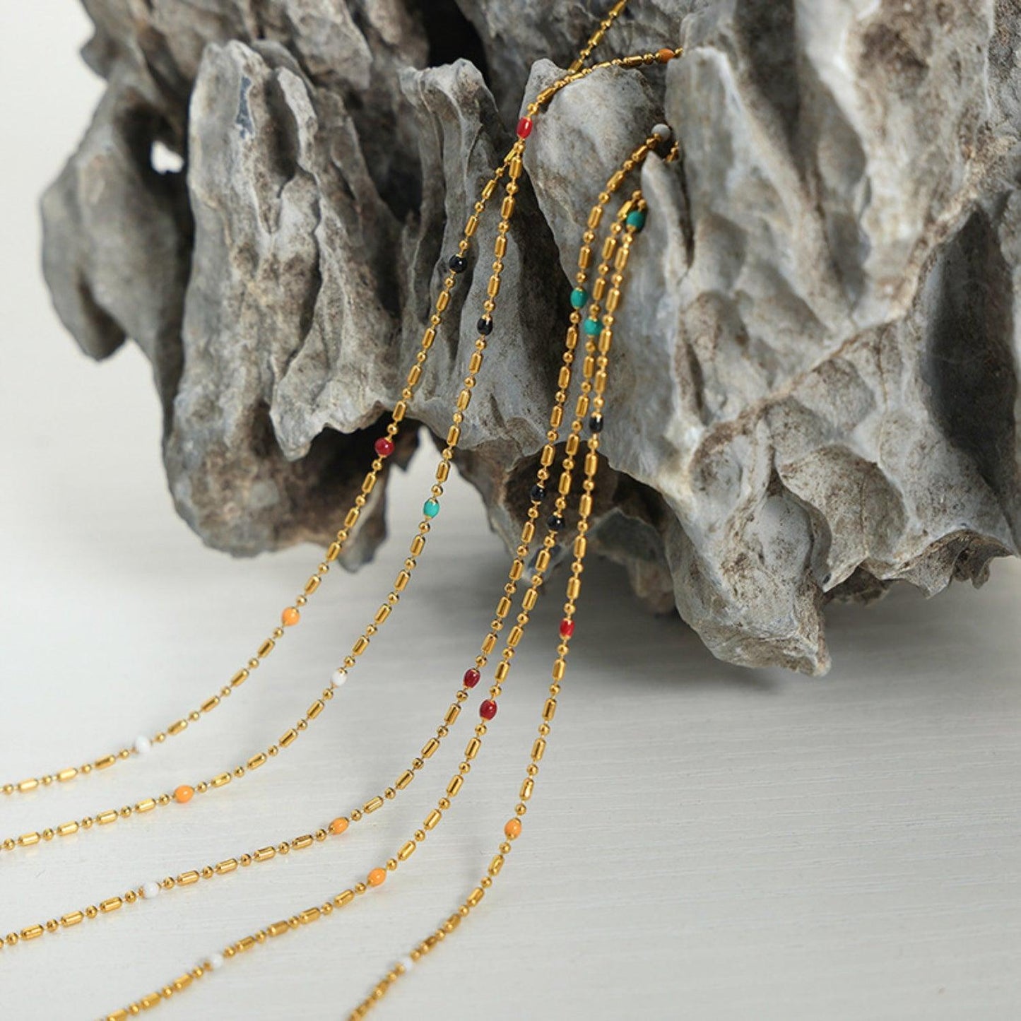 18K Gold-Plated Oil Drip Bead Necklace Carauana Store