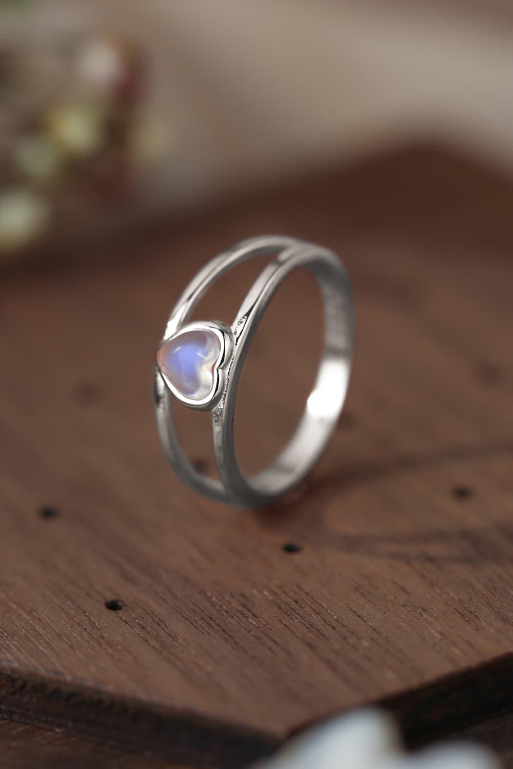Moonstone Heart 925 Sterling Silver Ring Carauana Store