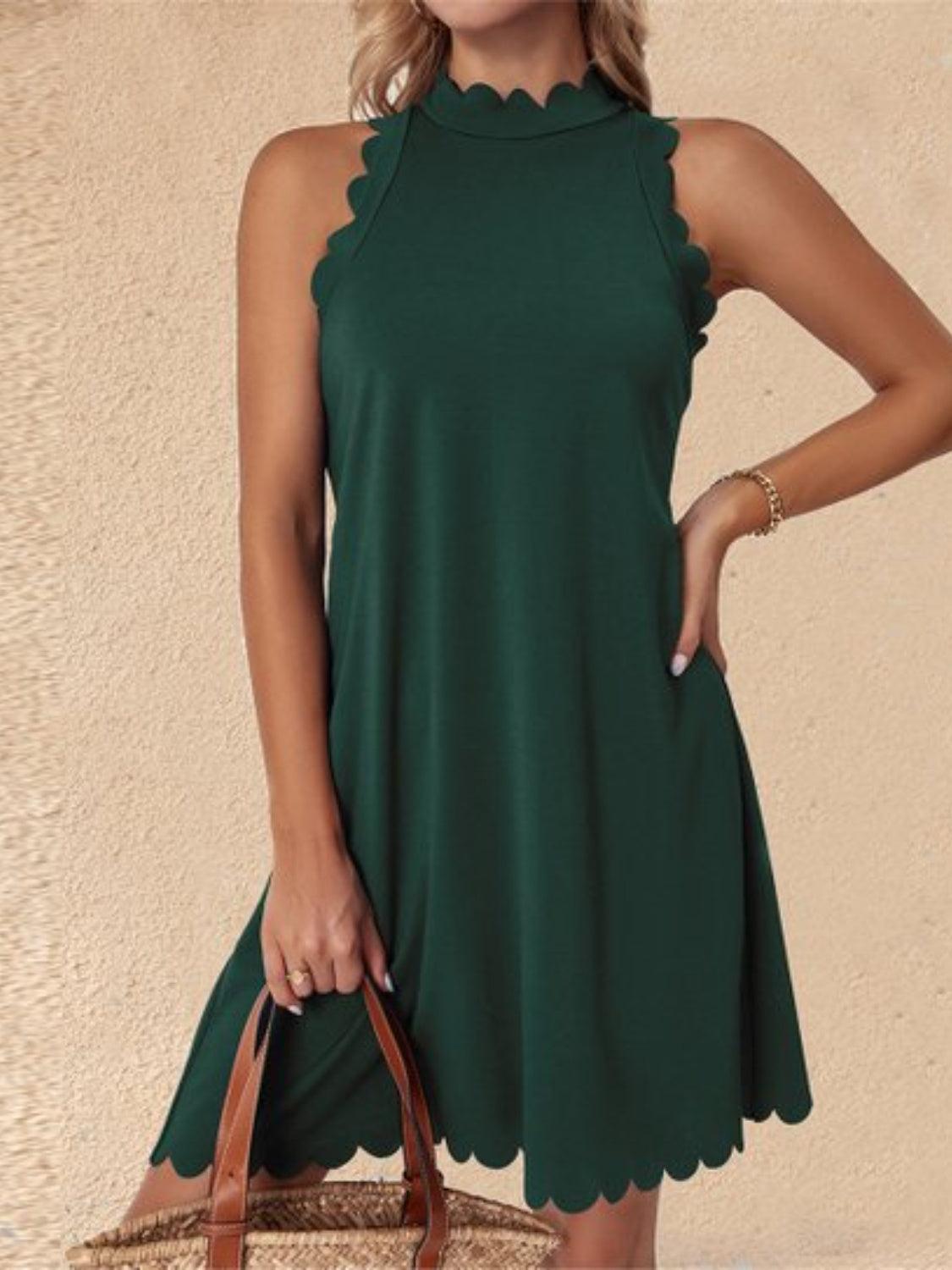 Mock Neck Sleeveless Mini Dress Carauana Store