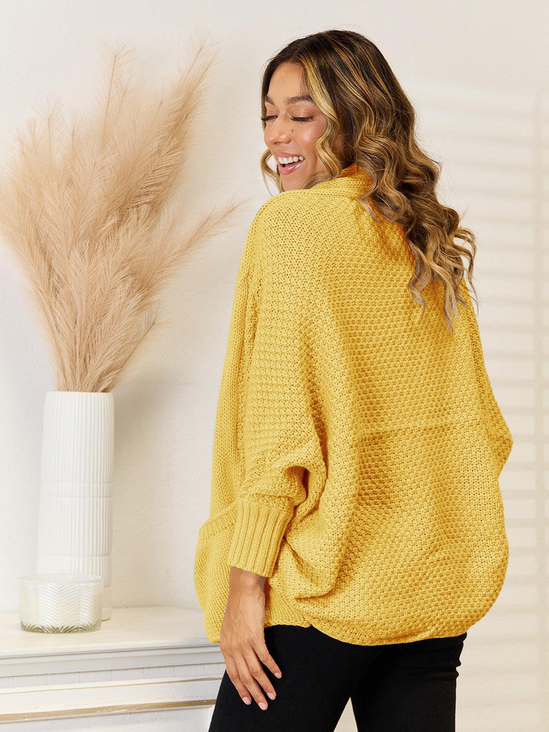 Angel Wings Open Front Cardigan with Pockets Carauana Store
