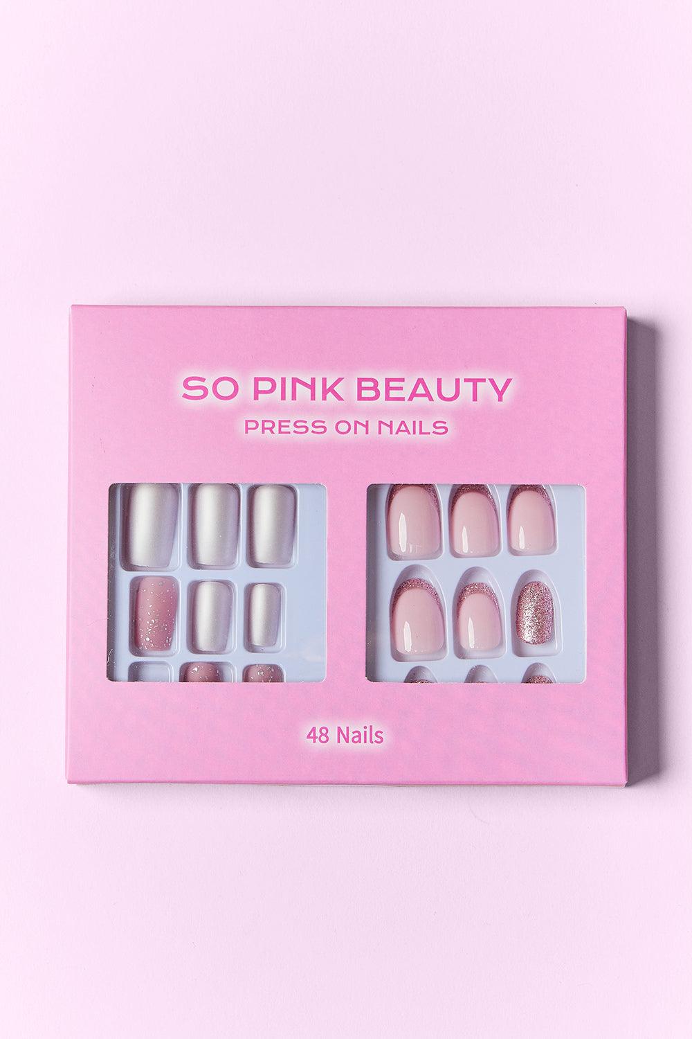 SO PINK BEAUTY Press On Nails 2 Packs Carauana Store