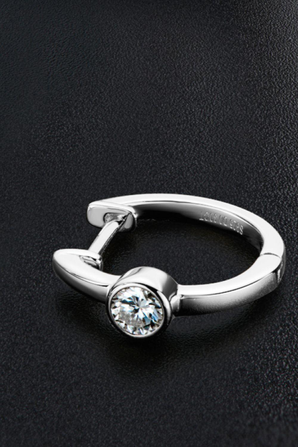 18k Gold-Plated Inlaid Moissanite Huggie Earrings Carauana Store