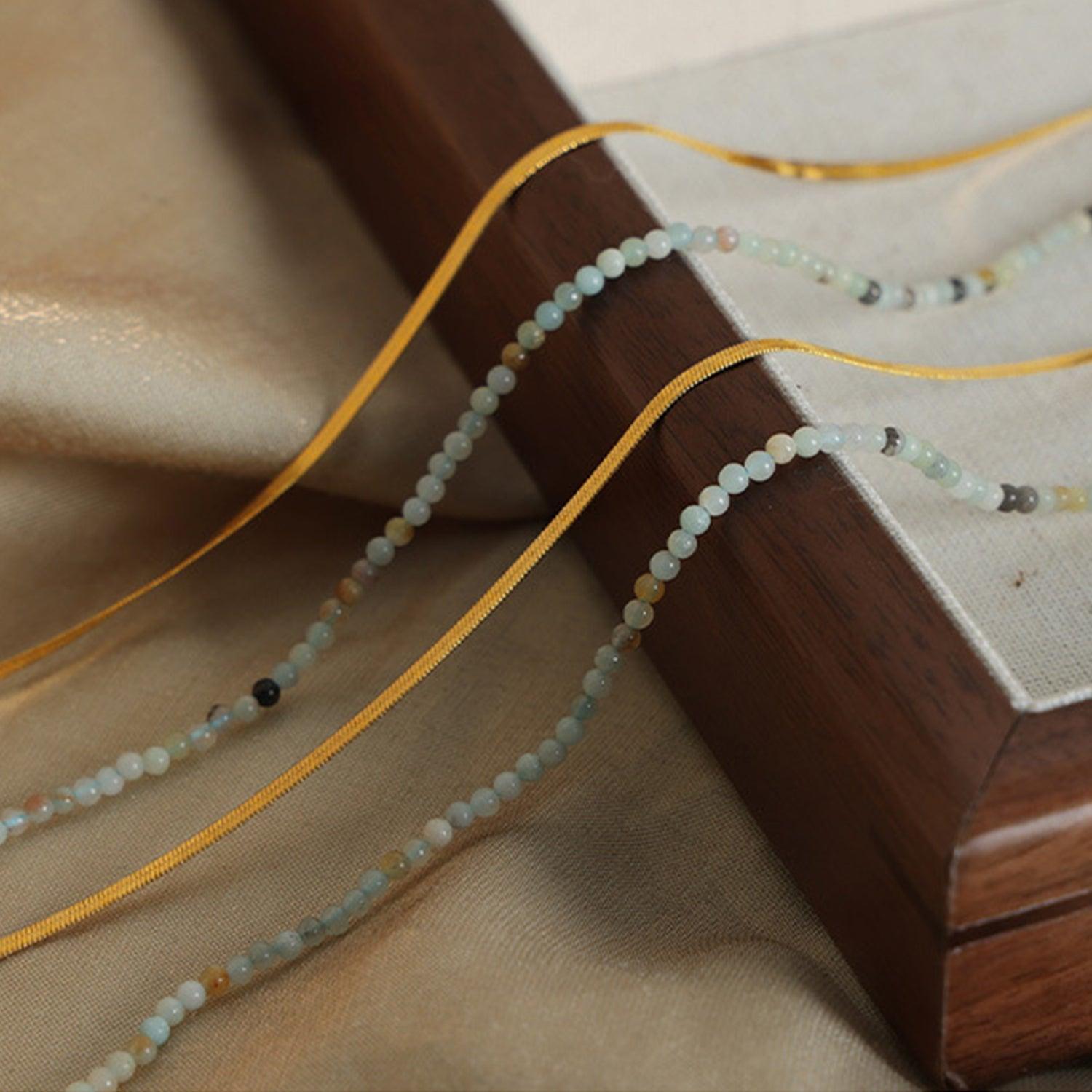 Beaded Titanium Steel Double-Layered Necklace Carauana Store