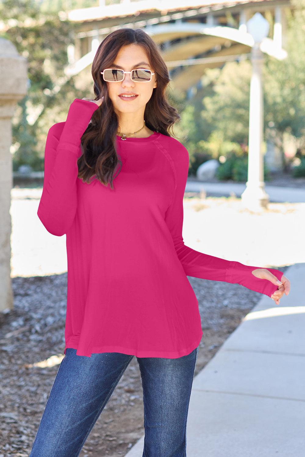 Basic Bae Full Size Round Neck Long Sleeve T-Shirt Carauana Store