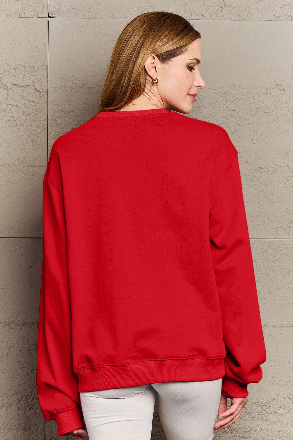 Simply Love Full Size HELLO CHRISTMAS Long Sleeve Sweatshirt Carauana Store