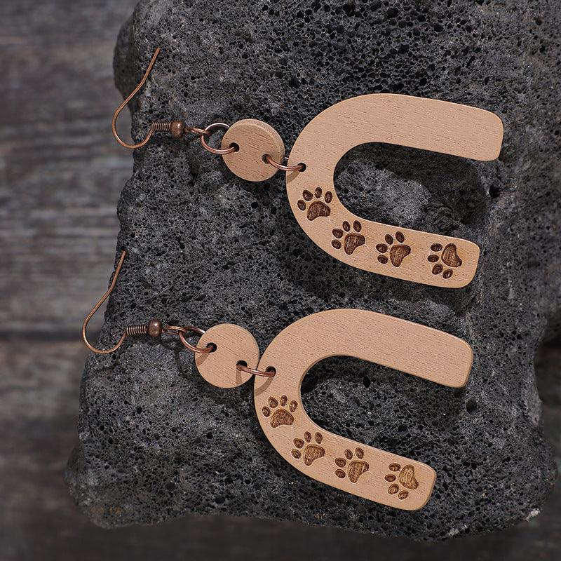 Geometric Shape Wooden Earrings Carauana Store