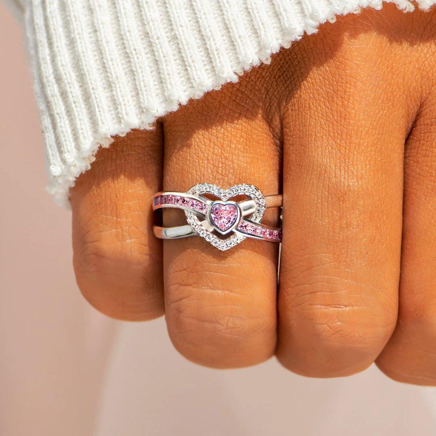 Heart Shape Zircon 925 Sterling Silver Ring Carauana Store