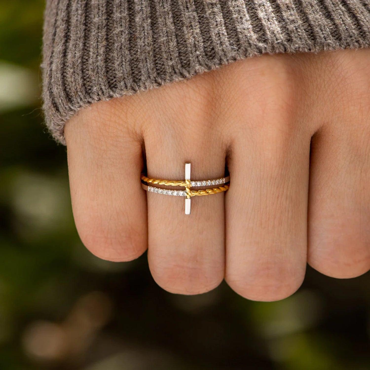 Cross Zircon 925 Sterling Silver Ring Carauana Store