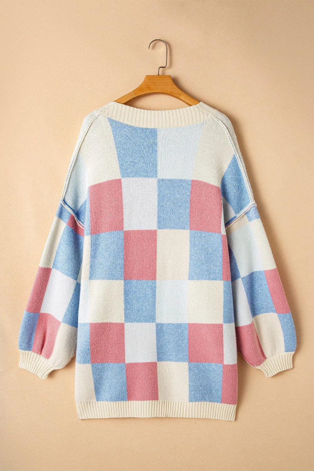 Color Block Open Front Long Sleeve Cardigan Carauana Store