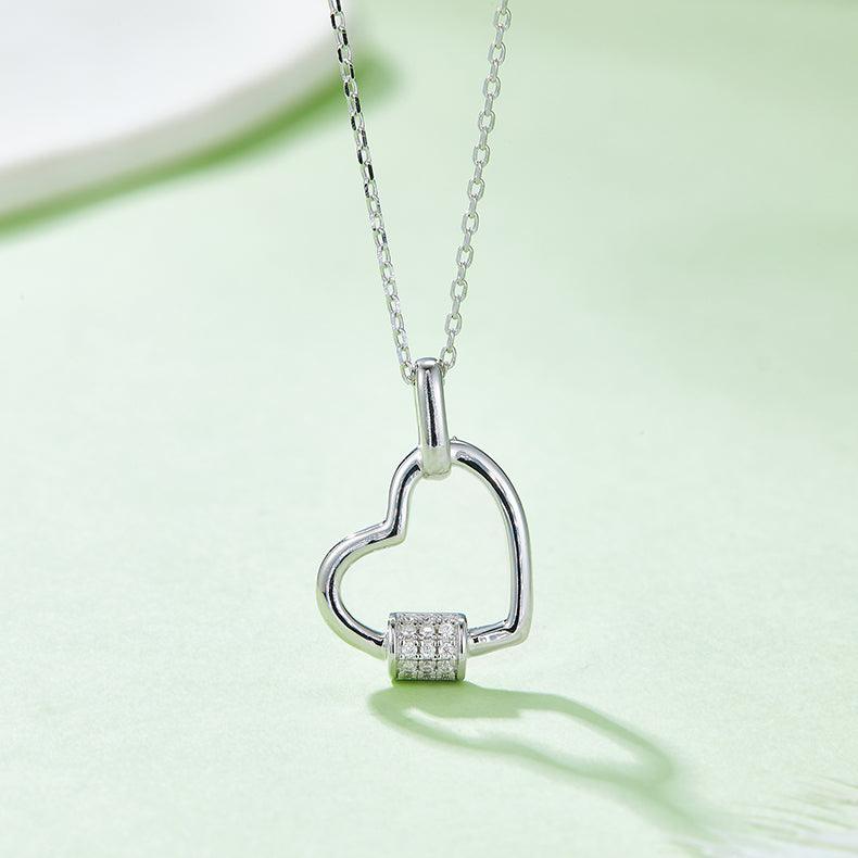 Moissanite 925 Sterling Silver Heart Shape Necklace Carauana Store