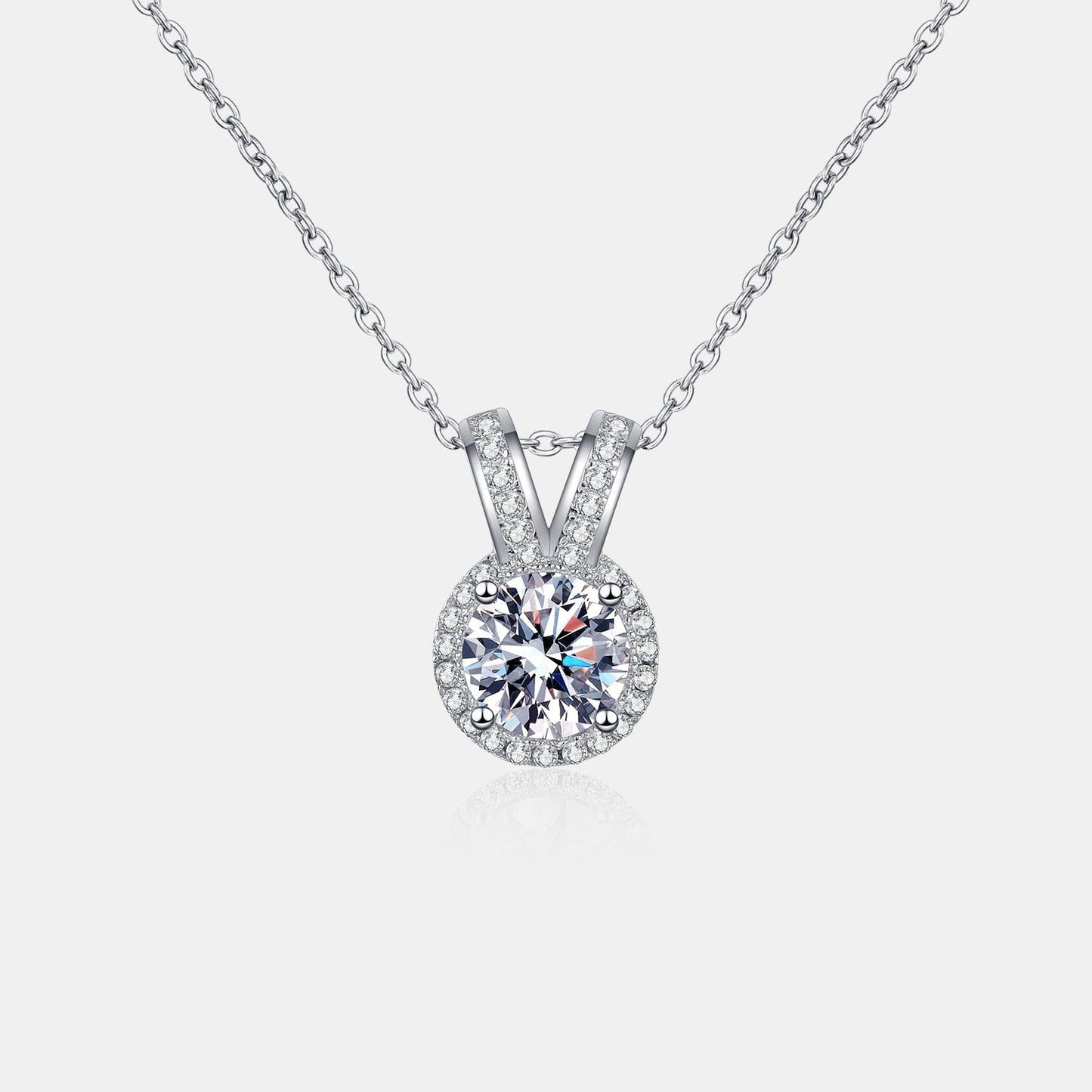 1 Carat Moissanite Rabbit Ears Shape Pendant Necklace Carauana Store