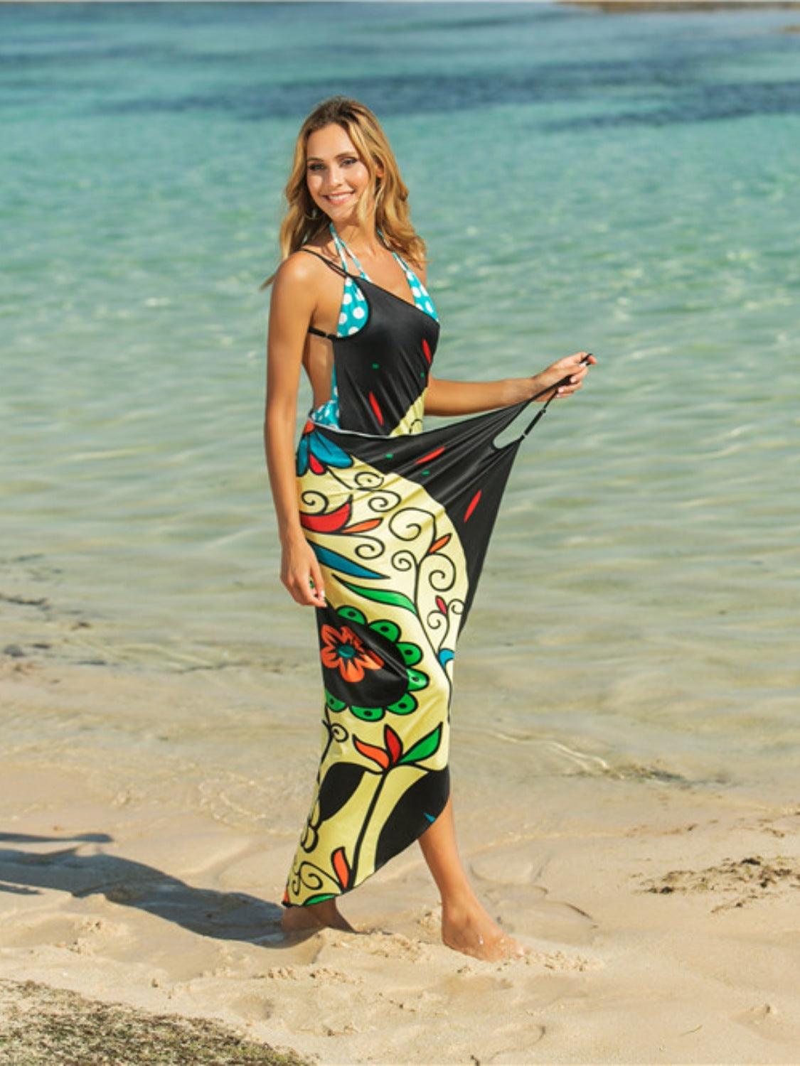 Printed Spaghetti Strap Cover Up Carauana Store