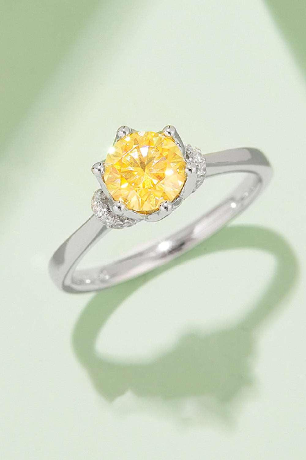 1 Carat Moissanite Contrast 925 Sterling Silver Ring Carauana Store