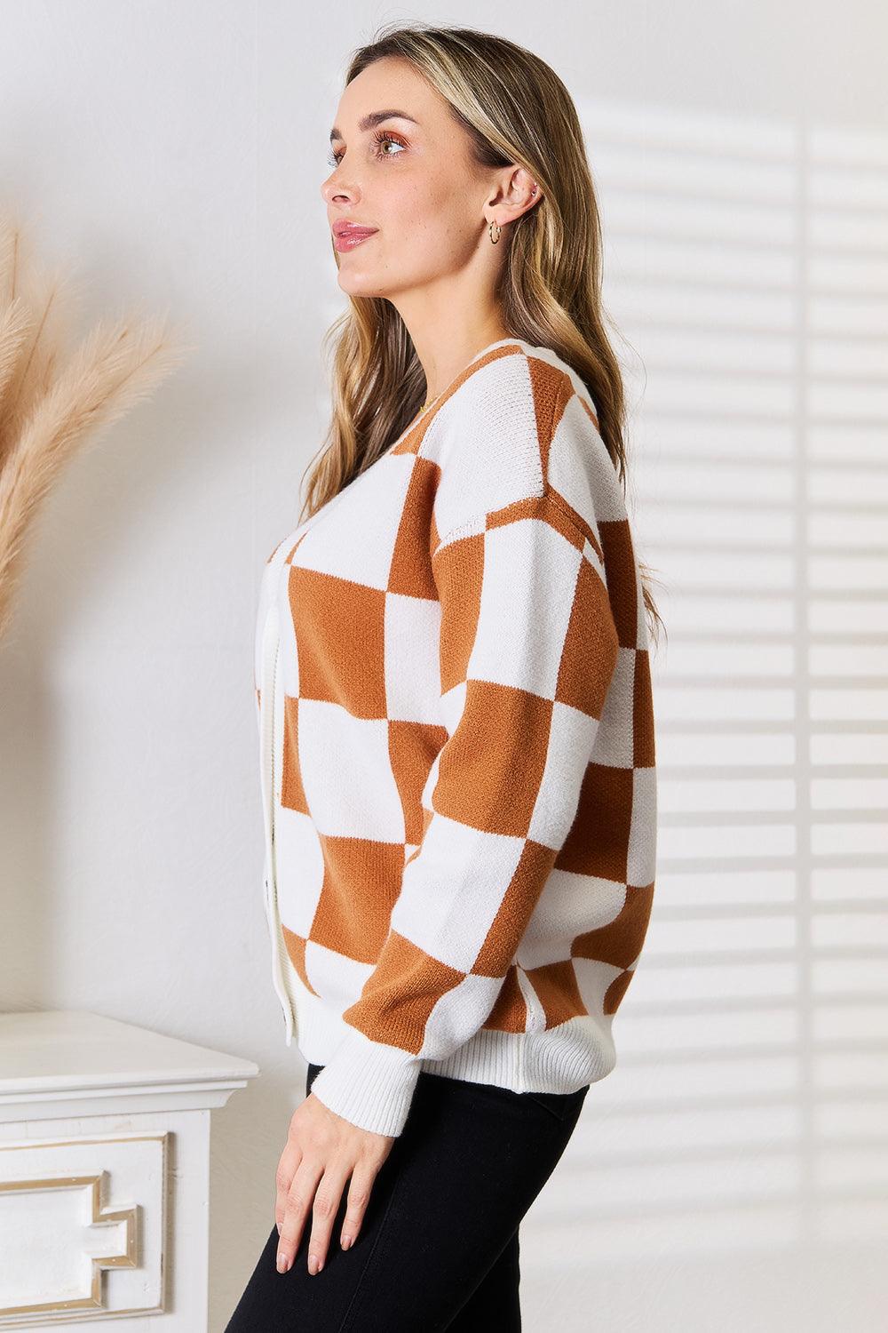 Angel Wings Double Take Button-Up V-Neck Dropped Shoulder Cardigan Carauana Store