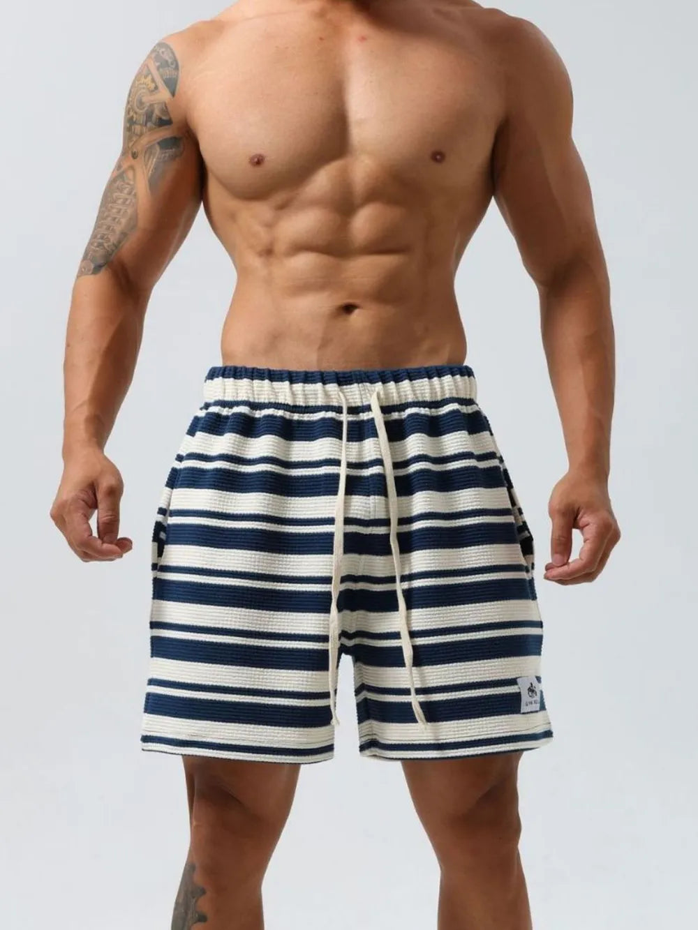 Men's Plus Size Drawstring Striped Shorts Carauana Store