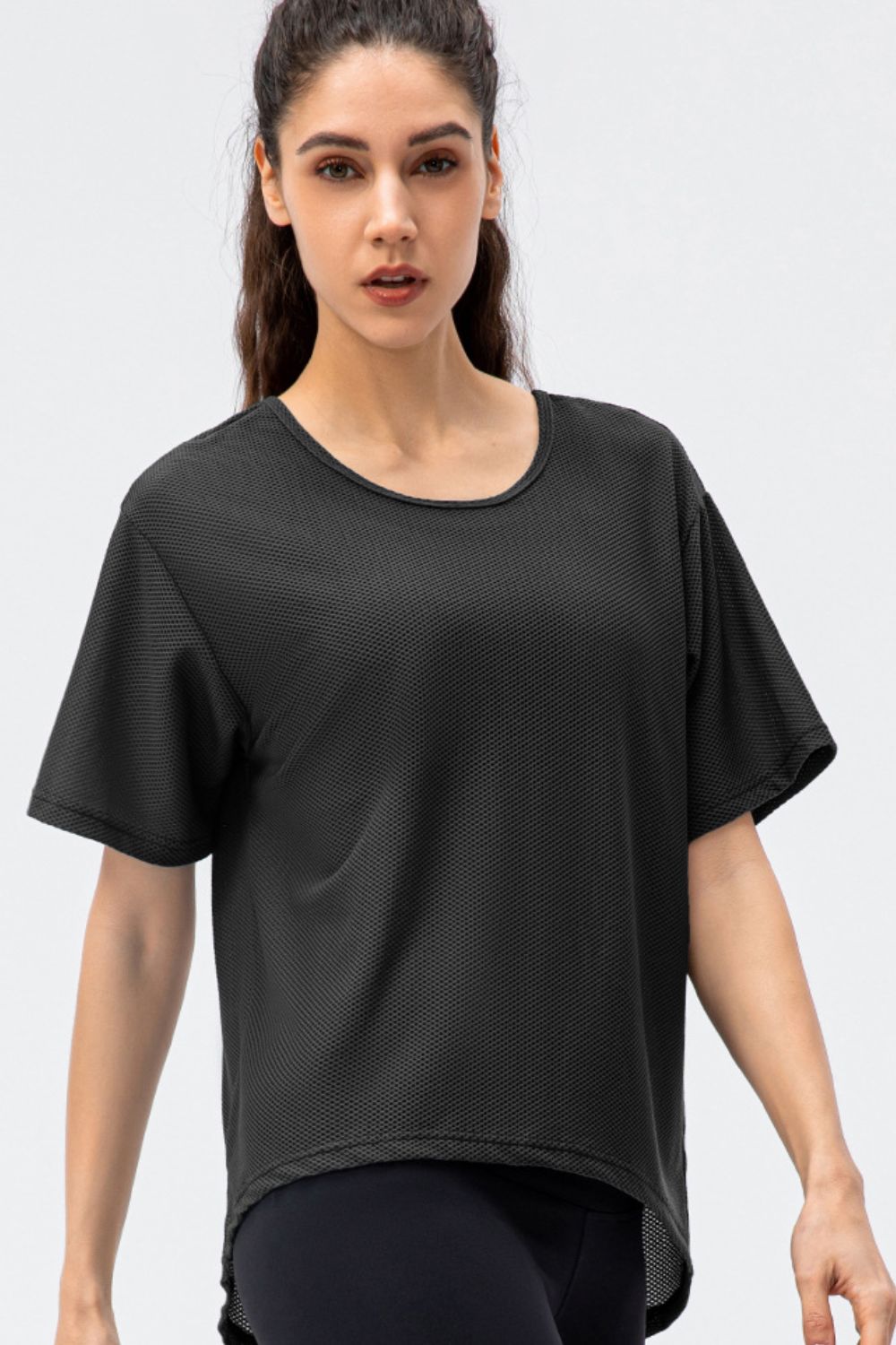 Round Neck Short Sleeve Active Tee Carauana Store