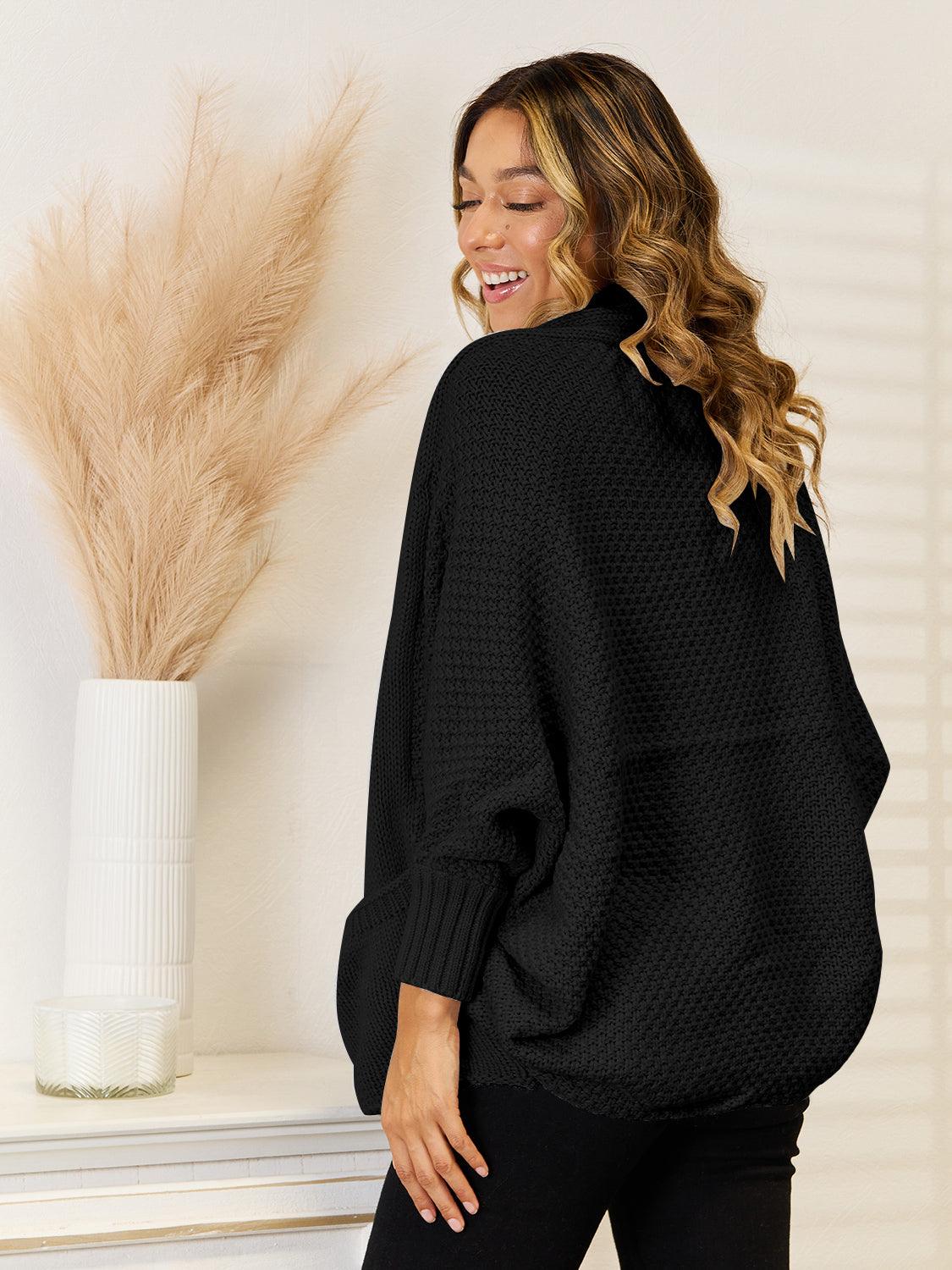 Angel Wings Open Front Cardigan with Pockets Carauana Store