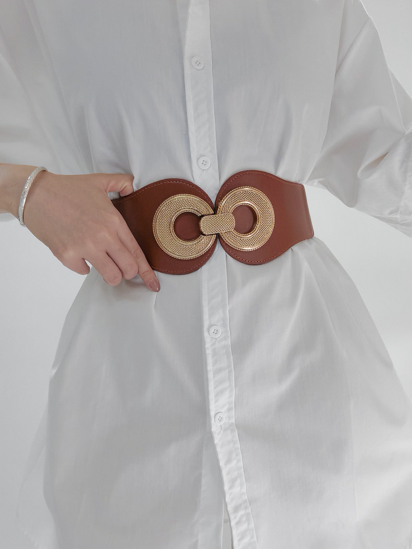 Alloy Buckle Elastic PU Belt Carauana Store