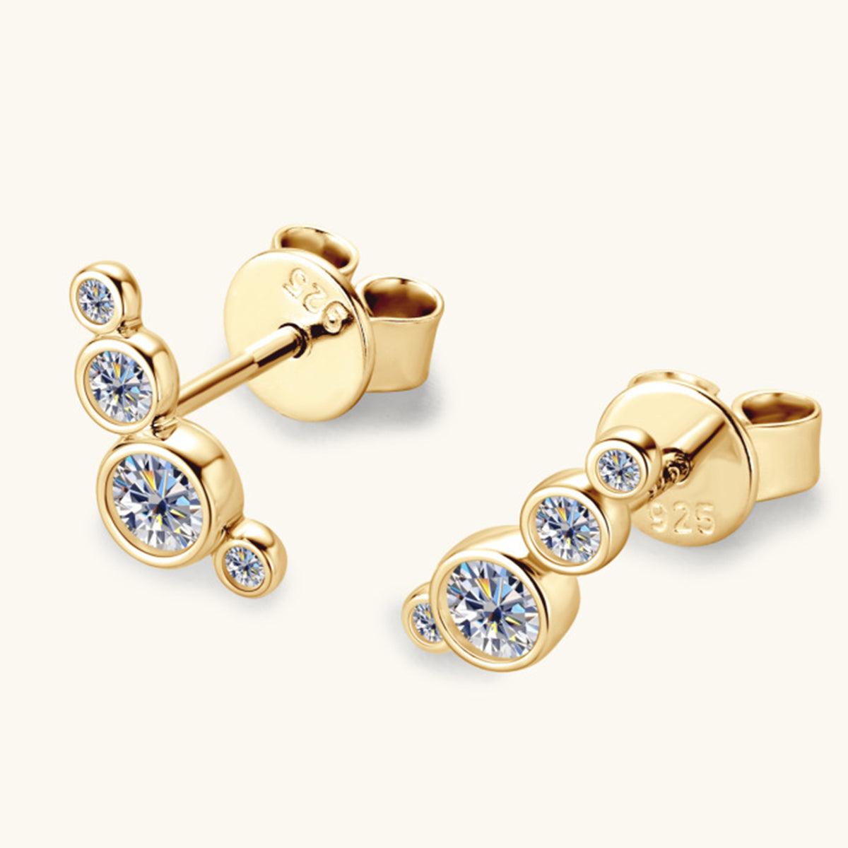 Moissanite 925 Sterling Silver Stud Earrings Carauana Store