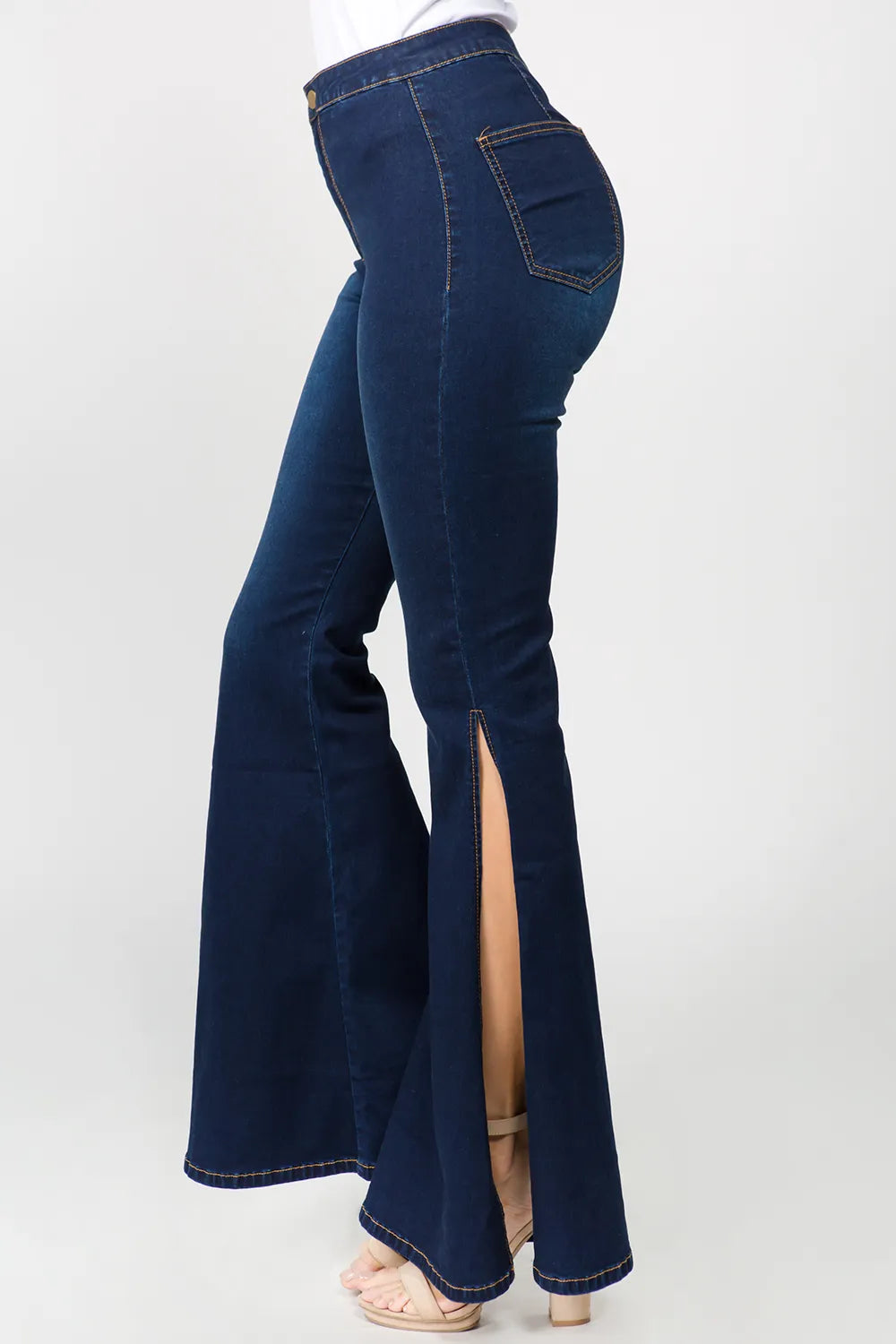 American Bazi Side Slit Flare Jeans Carauana Store