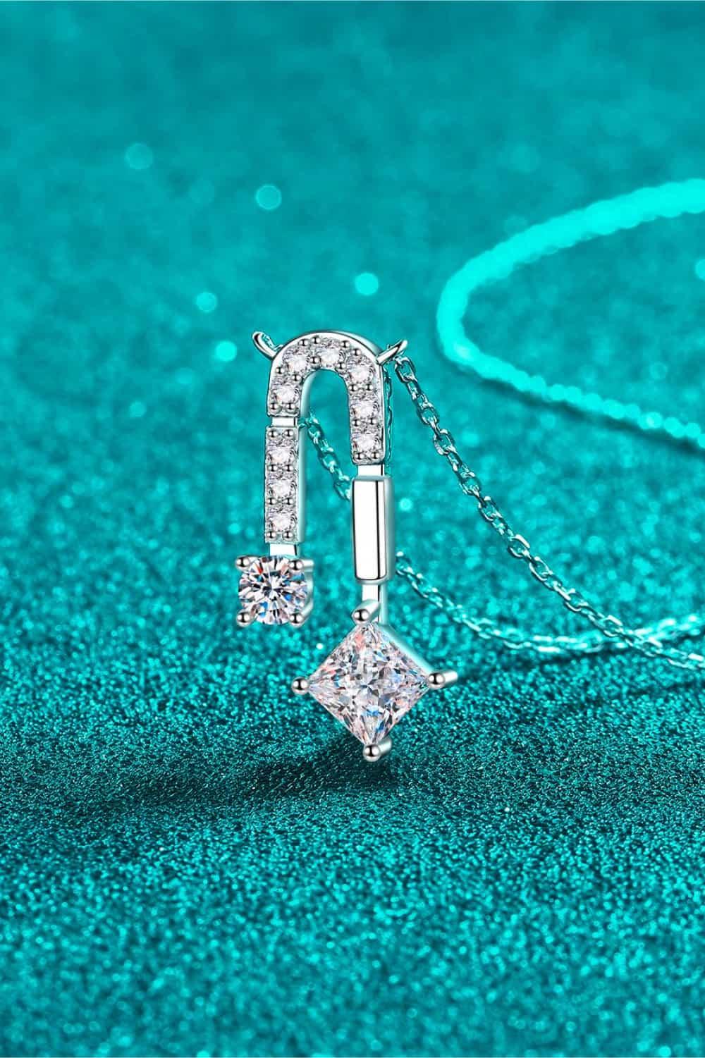 1.3 Carat Moissanite 925 Sterling Silver Necklace Carauana Store
