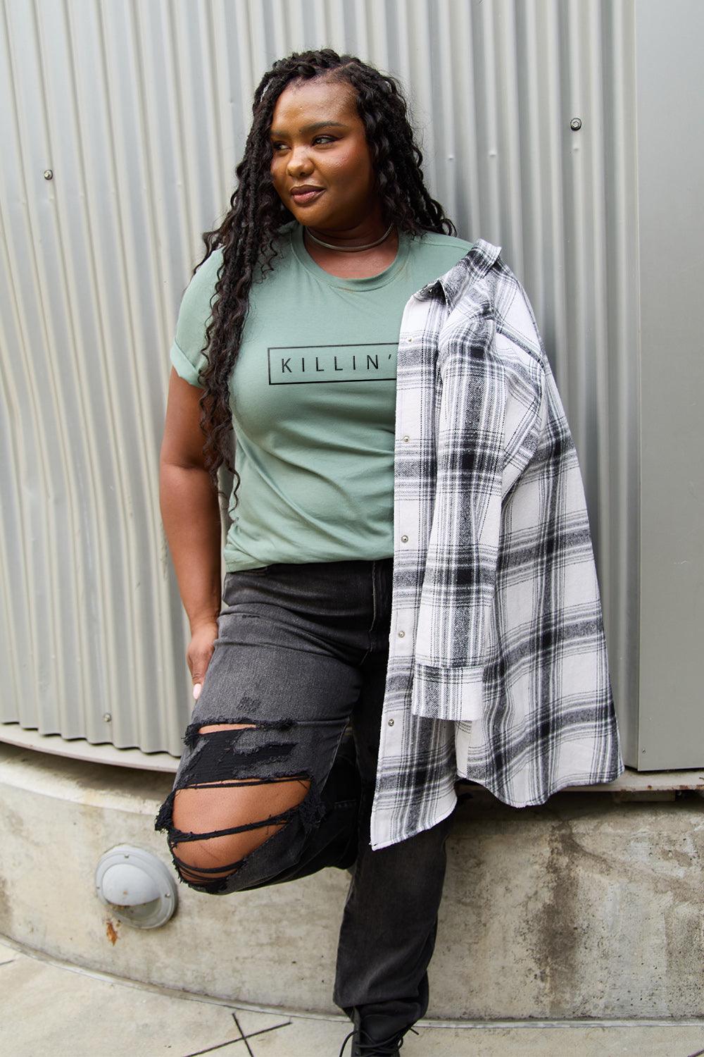 Simply Love Full Size KILLIN'IT Short Sleeve T-Shirt Carauana Store