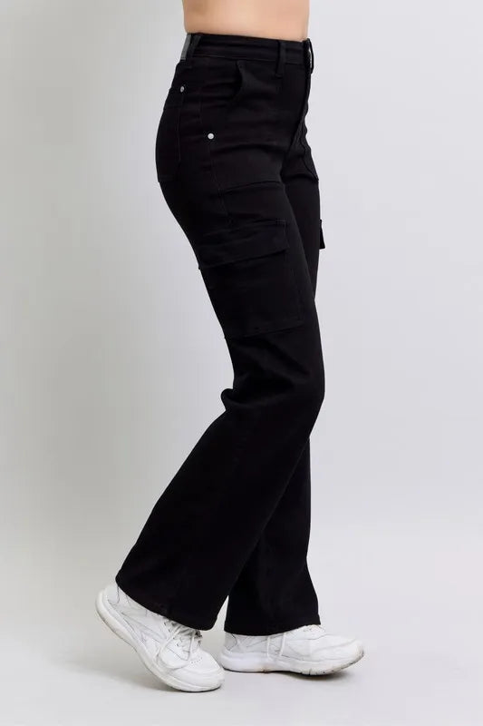 Judy Blue Full Size High Waist Cargo Wide Leg Jeans Plus Size Carauana Store