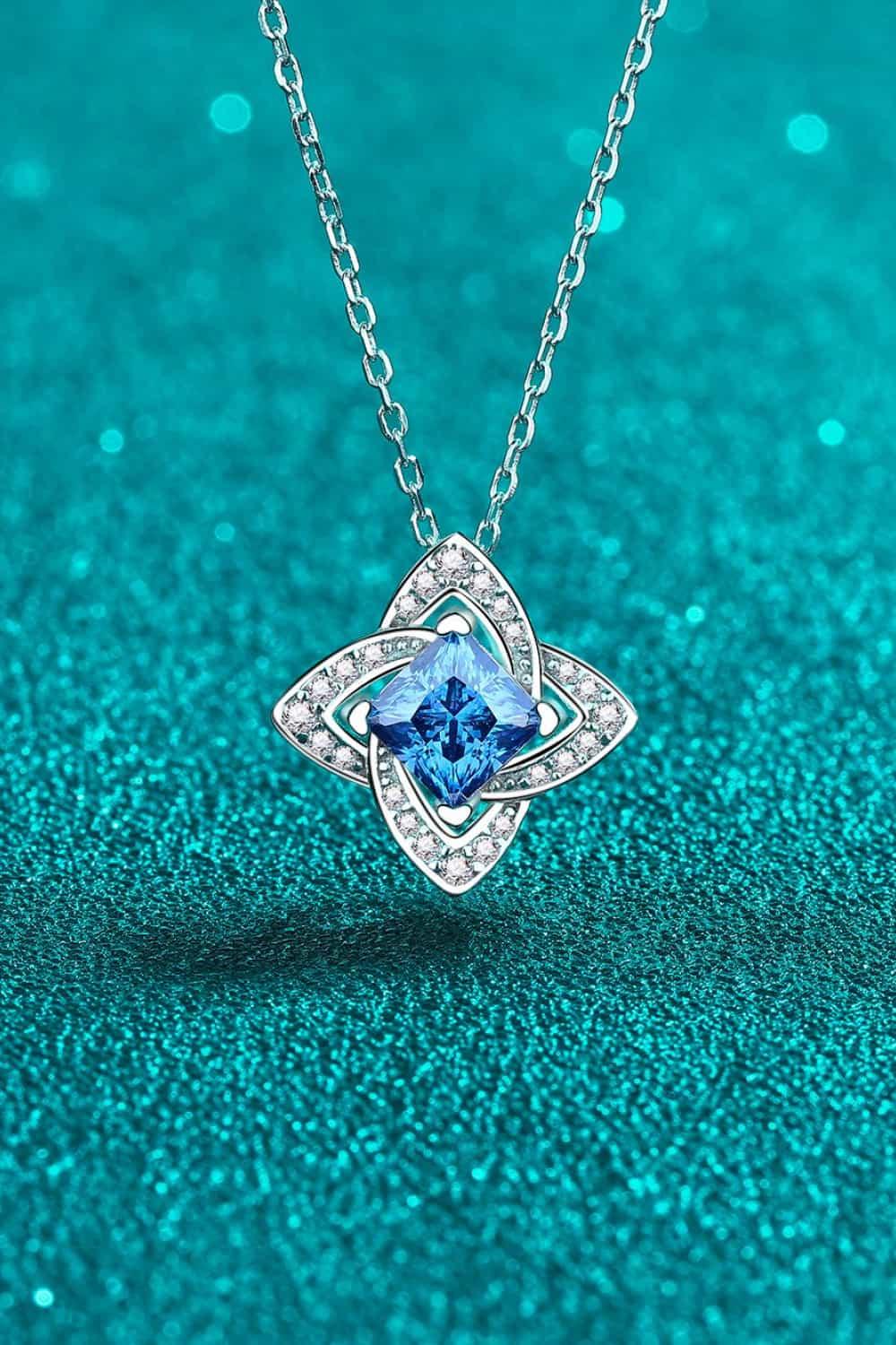 1 Carat Moissanite Floral Pendant Necklace Carauana Store
