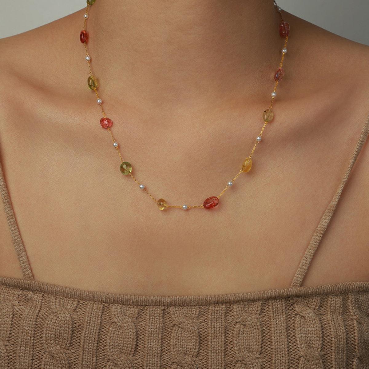 Titanium Steel Gold-plated Bead Necklace Carauana Store
