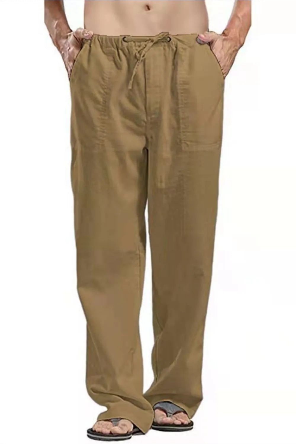Men's Full Size Drawsrting Straight Leg Pants Plus Size Carauana Store