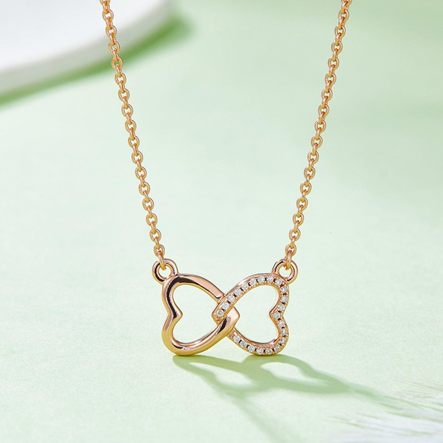 Moissanite 925 Sterling Silver Heart Bow Necklace Carauana Store