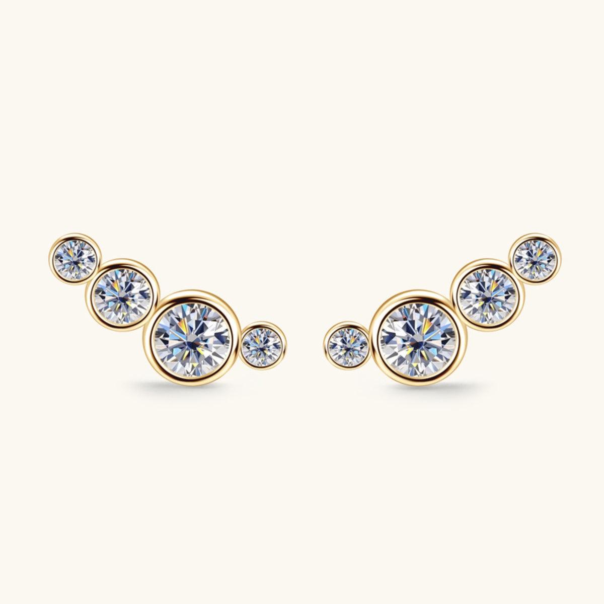 Moissanite 925 Sterling Silver Stud Earrings Carauana Store