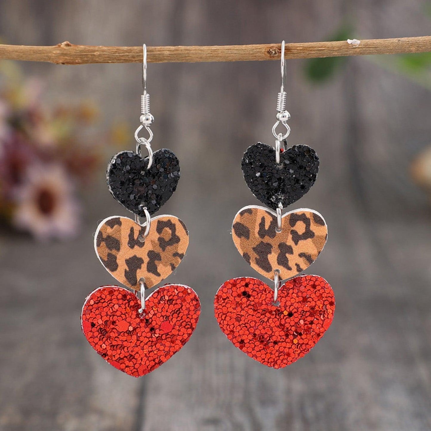 Heart Leather Drop Earrings Carauana Store