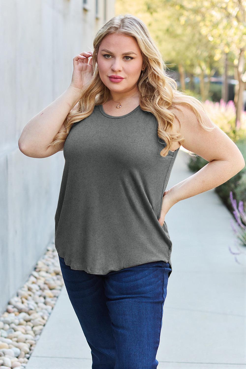 Basic Bae Full Size Round Neck Tank Carauana Store