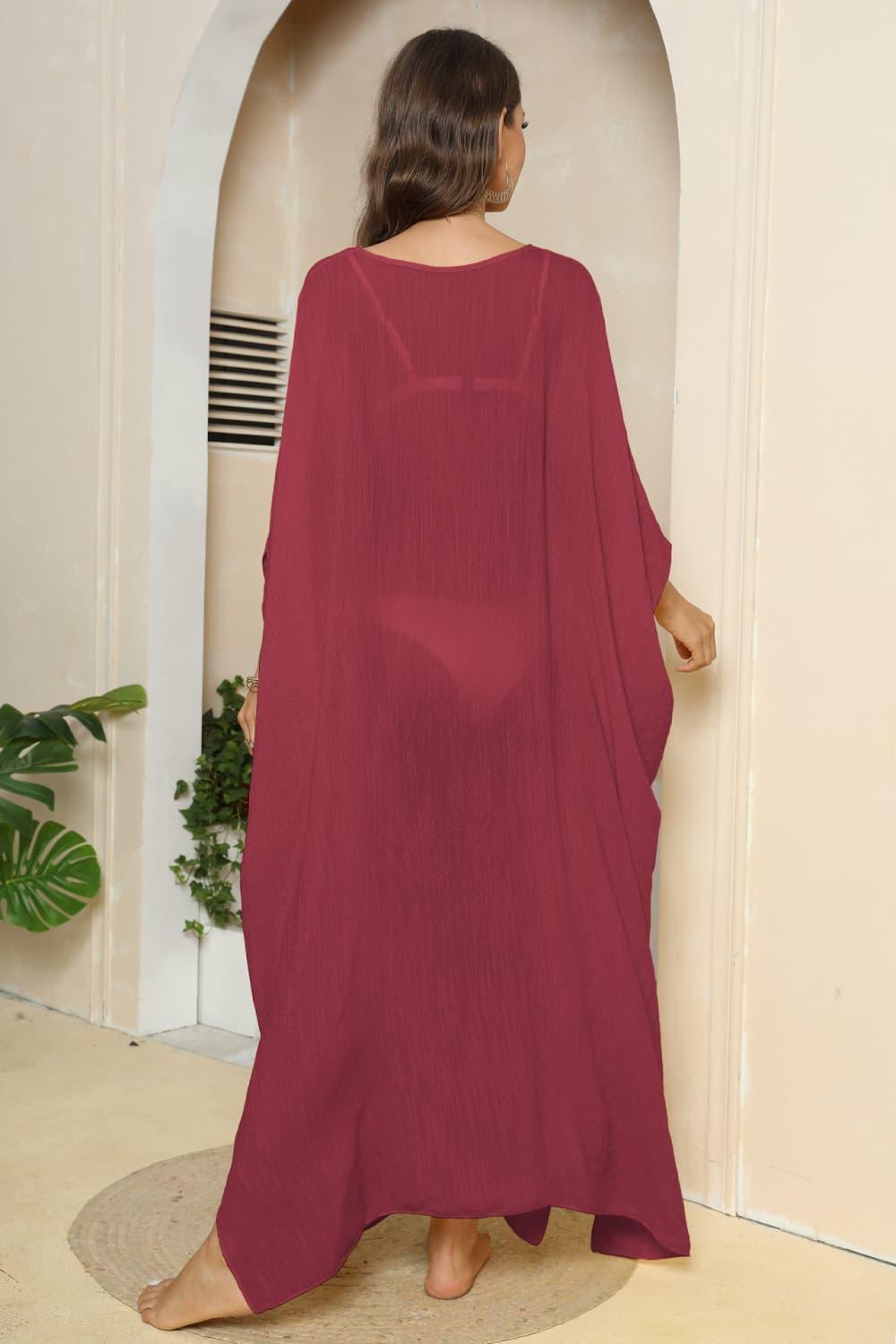 V-Neck Three-Quarter Sleeve Cover-Up Carauana Store
