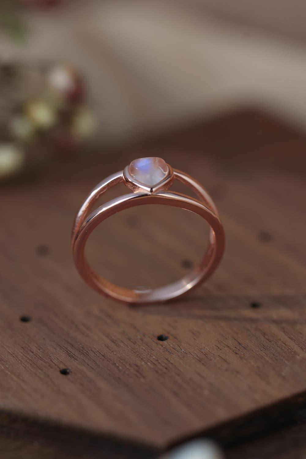 Moonstone Heart 925 Sterling Silver Ring Carauana Store