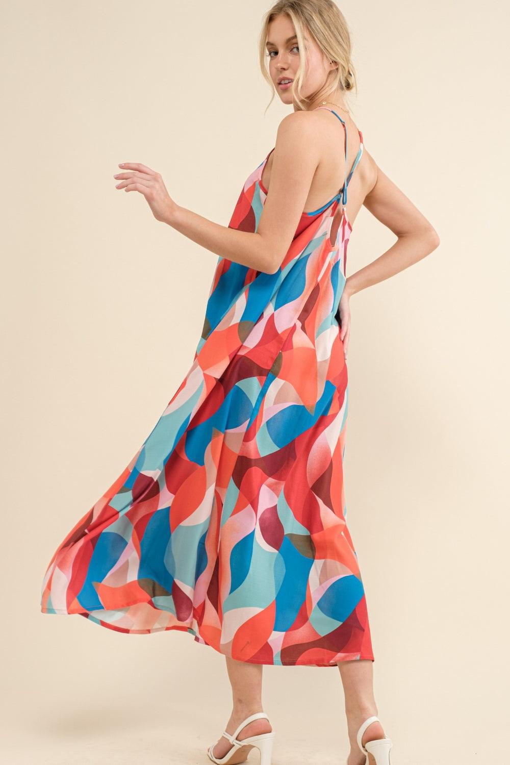 And the Why Printed Crisscross Back Cami Dress Carauana Store
