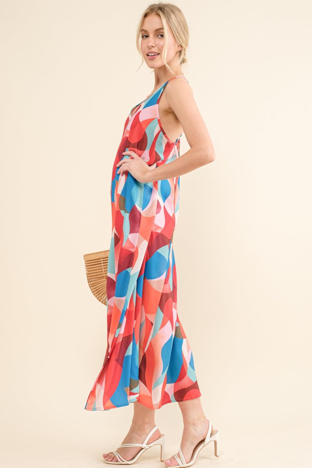 And the Why Printed Crisscross Back Cami Dress Carauana Store