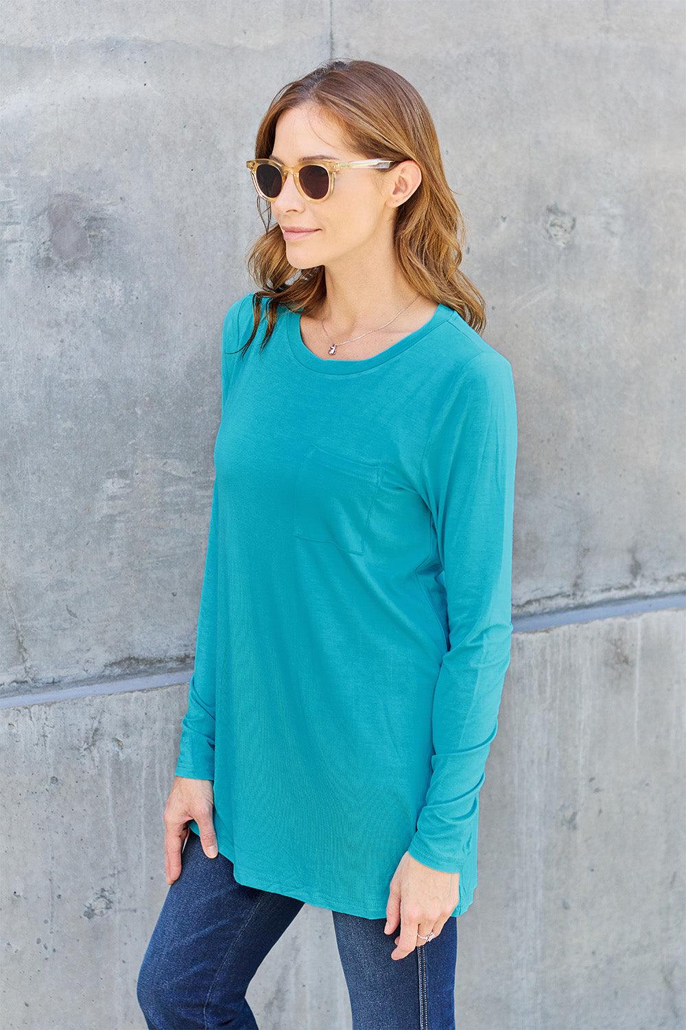 Basic Bae Full Size Round Neck Long Sleeve Top Carauana Store