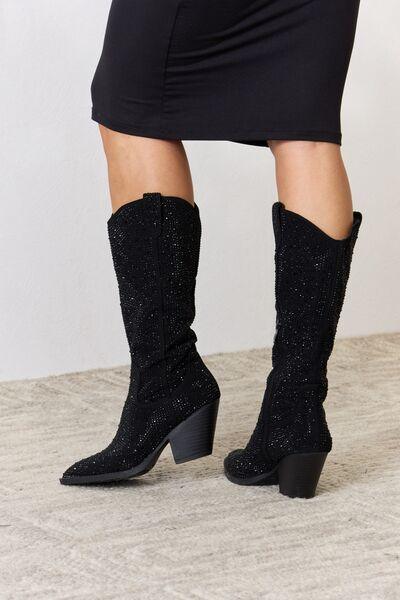 Forever Link Rhinestone Knee High Cowboy Boots Carauana Store