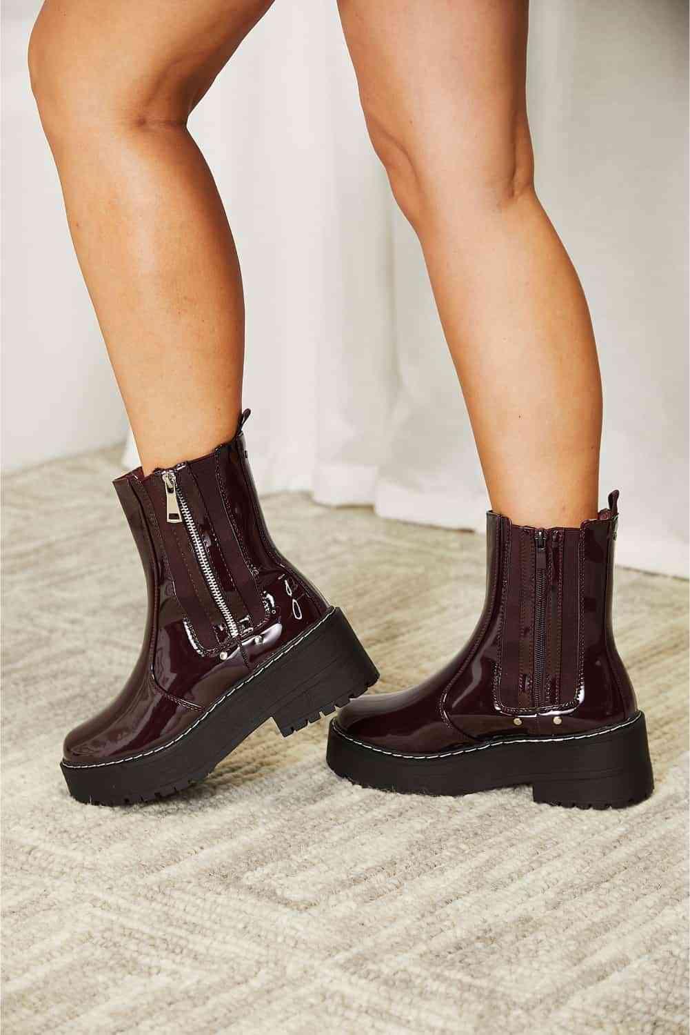 Forever Link Side Zip Platform Boots Carauana Store
