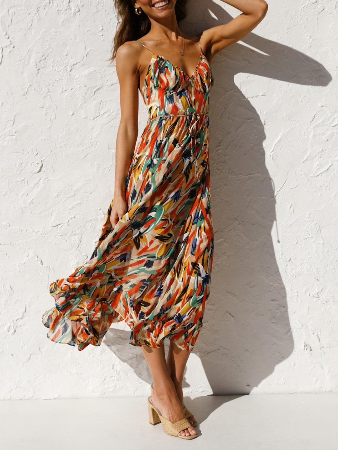 Printed Sleeveless Midi Cami dress Carauana Store