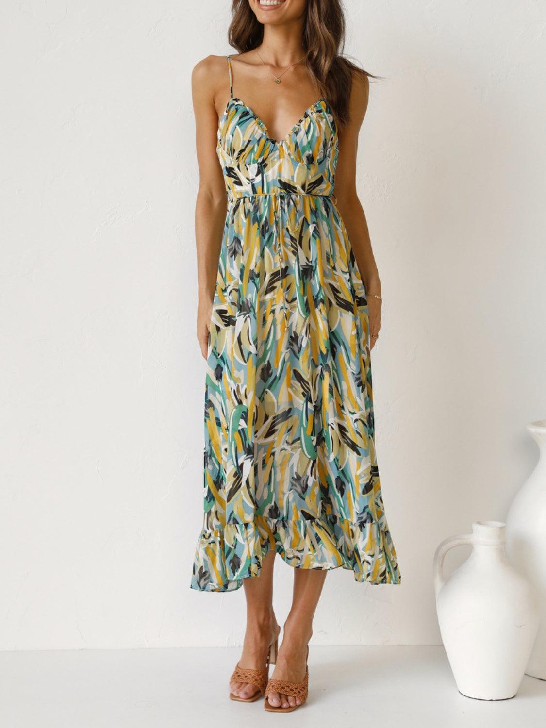 Printed Sleeveless Midi Cami dress Carauana Store