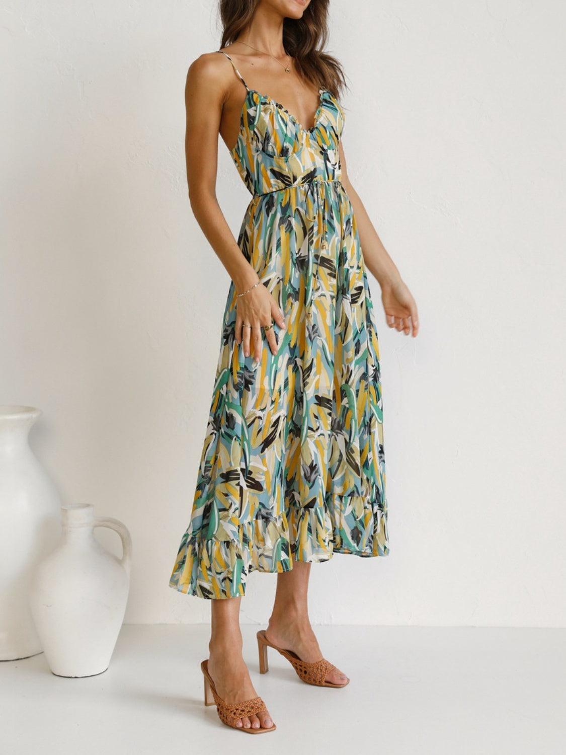 Printed Sleeveless Midi Cami dress Carauana Store