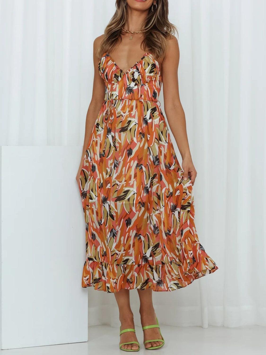 Printed Sleeveless Midi Cami dress Carauana Store
