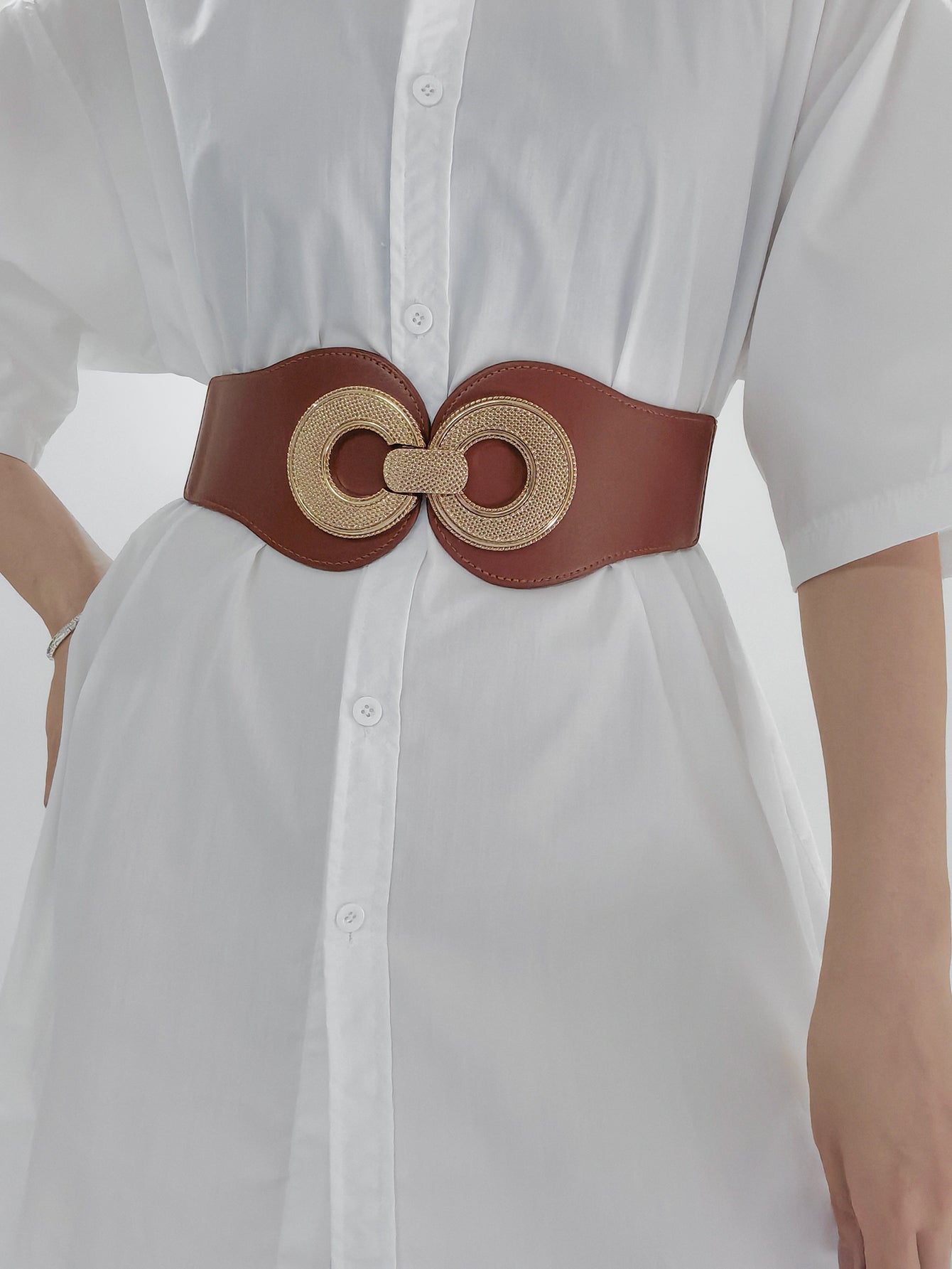 Alloy Buckle Elastic PU Belt Carauana Store