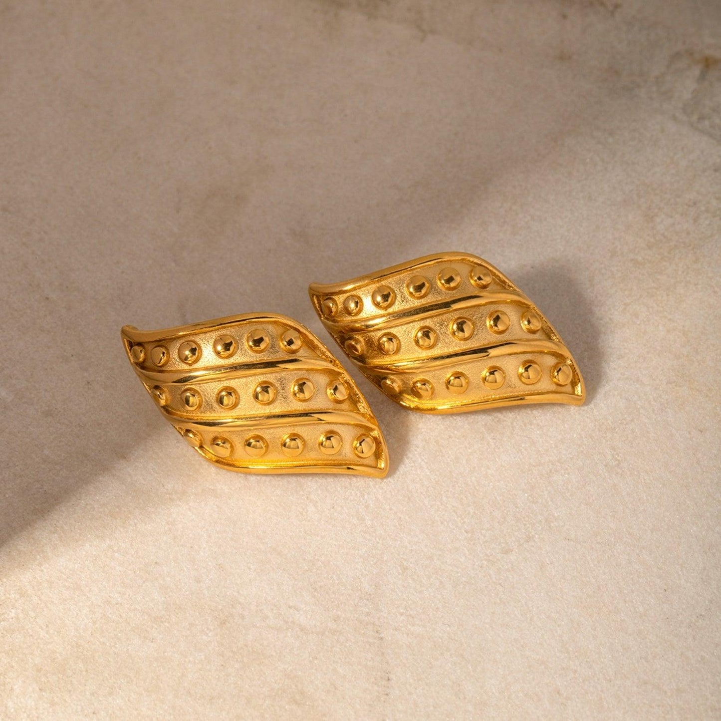 18K Gold-Plated Stainless Steel Stud Earrings Carauana Store