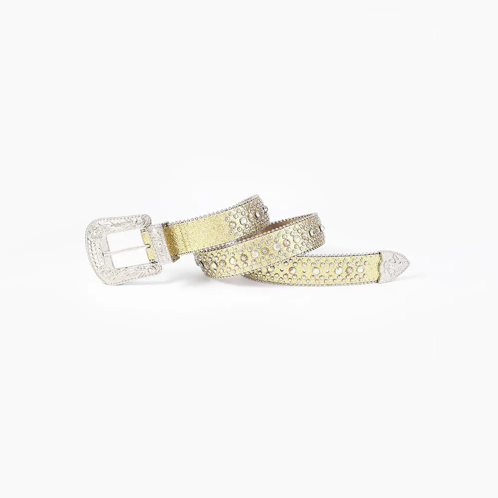 Rhinestone PU Leather Belt Carauana Store